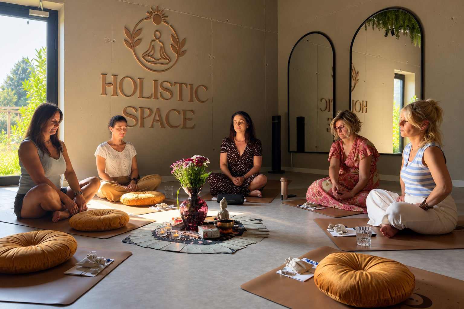 Kręgi Kobiet w Holistic Space: kobiety w kręgu na poduszkach
